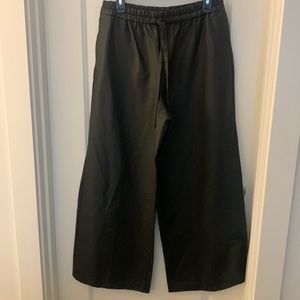 Wide leg faux leather pants